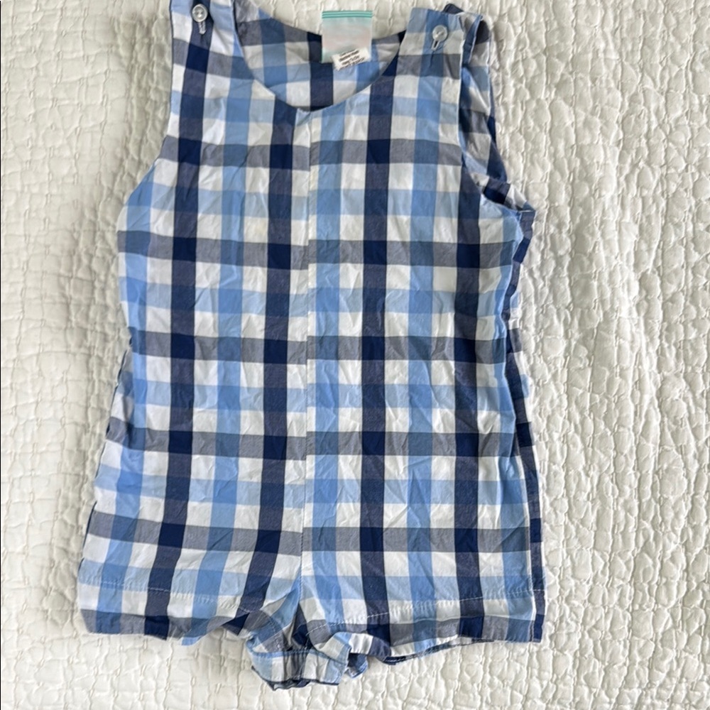 Blue and White Checkered Boys Jon Jon